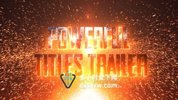 火焰燃烧发光文字动画火花飞溅效果电影预告片游戏宣传片头-AE模板