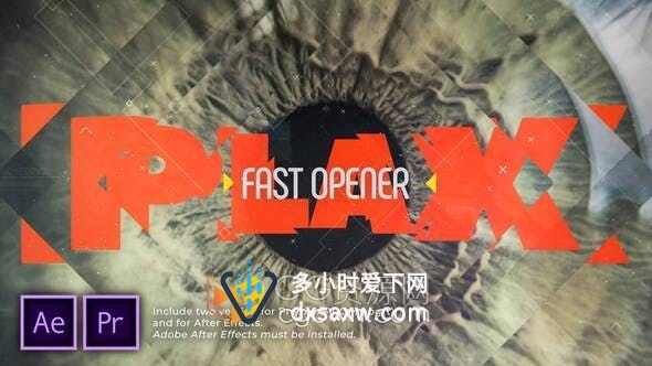 菱形遮罩多层空间感时尚动感广告视频片头效果-PR与AE模板