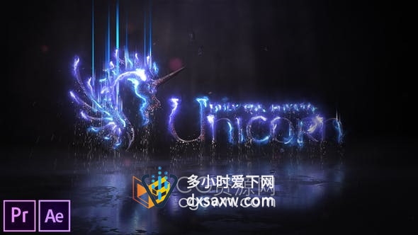 AE与PR模板-闪电风暴LOGO能量电流特效标志视频片头动画