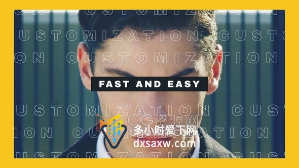 AE模板-vlog短片文字遮罩现代节奏感设计开场视频Dynamic Typography