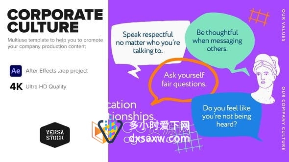 AE模板-企业文化价值观图书介绍宣传片图文动画视频
