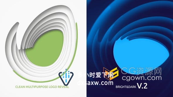 3D镂空LOGO多层透视动画效果视频片头制作-AE模板