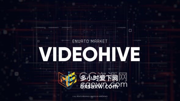 Digital Glitch像差网络数字故障标志Logo动画-AE模板