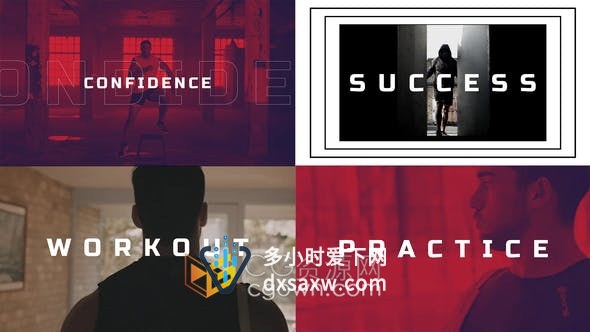 体育运动视频片头制作健身健美极限锻炼拳击战斗宣传效果-AE模板