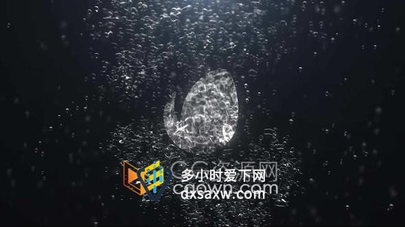 水下气泡飞溅流体特效动画演绎LOGO片头视频-AE模板