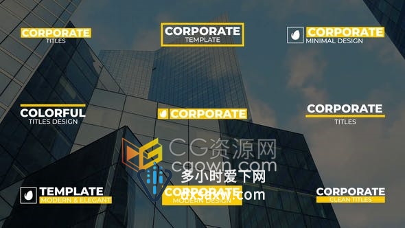 AE模板-9组现代企业视频介绍字幕文字标题动画带背景图形