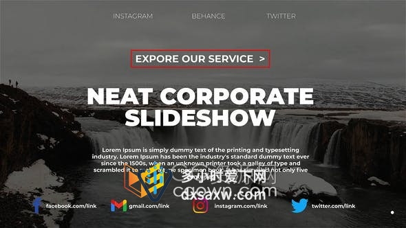 AE模板-公司幻灯片媒体平台作品集介绍图文动画效果视频