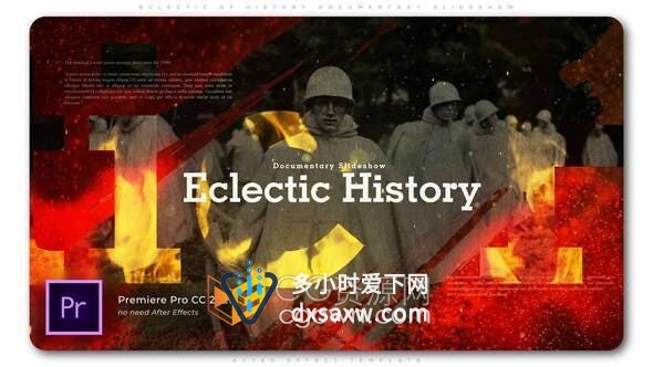 AE/PR模板-历史革命纪录片照片幻灯片宣传介绍视频动画