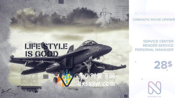 AE模板-电影预告片电视节目开场白复古相册纪录片视频