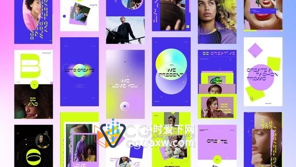 AE模板-15个动画短视频社交平台抖音海报设计vlog
