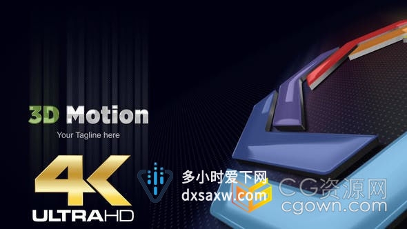 AE模板-3D光面反射阴影效果简单企业品牌文字LOGO标志动画