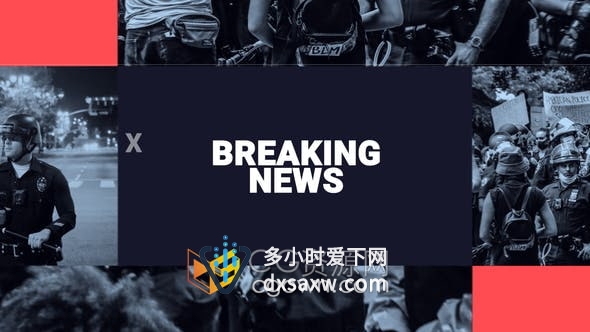 AE模板-突发新闻广播设计频道开场介绍视频片头