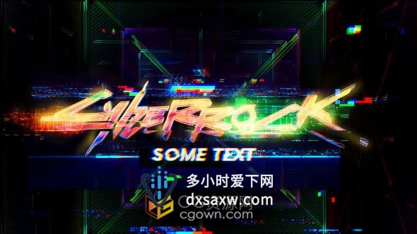 Glitch Logo RGB分割电视噪点数字失真故障标志视频片头-AE模板