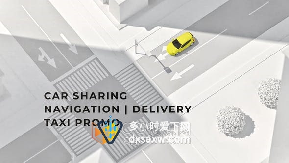AE模板-汽车共享交货路线导航出租车宣传视频片头