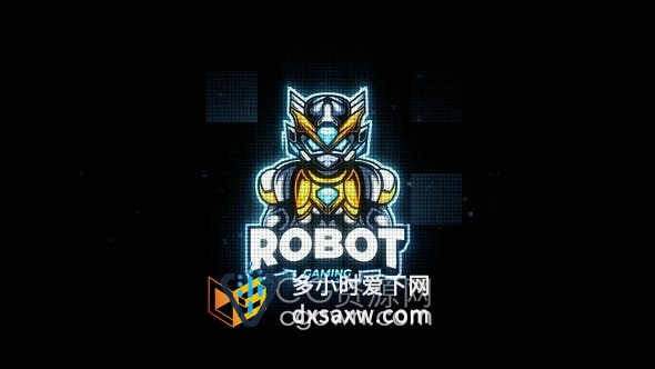 AE模板-4K分辨率霓虹灯赛博朋克损坏故障特效LOGO视频片头