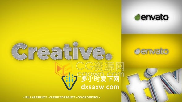 AE模板-制作三维立体LOGO标志效果演绎视频片头