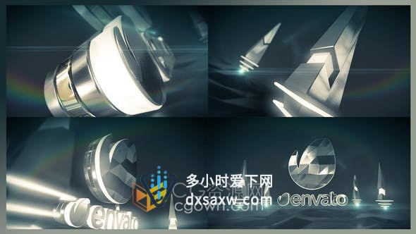 Element 3D v2制作高科技游戏宣传视频片头抽象海洋霓虹灯场景-AE模板