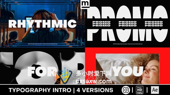 AE模板-社交媒体动感视频片头快速时尚图文动画效果