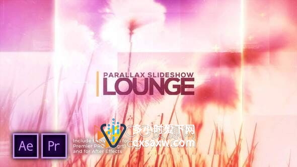 Lounge Parallax Slideshow视差幻灯片介绍图文动画宣传片视频-AE与PR模板