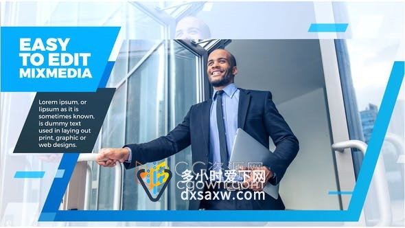 Corporate企业宣传片蓝色设计幻灯片动画介绍公司视频动画-AE模板