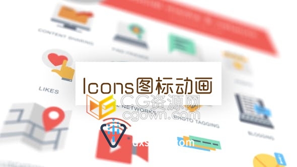 AE模板社交媒体和网络共享Icons图标动画