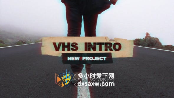 AE模板-VHS Intro复古故障快速动态介绍视频片头效果制作