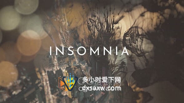 AE模板-艺术抽象水墨飞溅双重影效果慢动作图文动画宣传视频