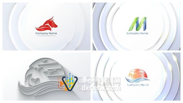 AE模板-三维轮廓倒角光泽反射阴影辉光LOGO动画视频