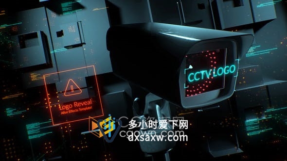 闭路电视摄像机监视警报安全技术宣传视频片头动画-AE模板