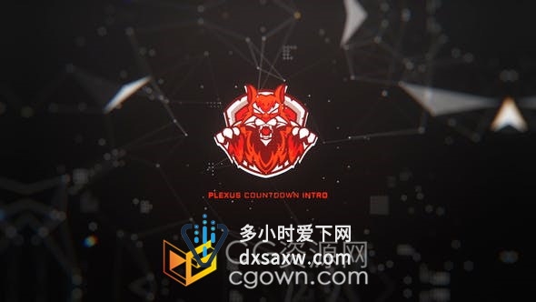 现代独特三维Plexus背景像素化数字RGB流光色彩10秒倒计时-AE模板