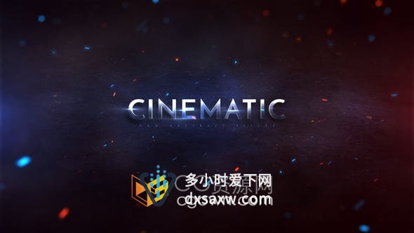 AE模板-电影预告片文字标题动画爆炸撞击粒子特效视频