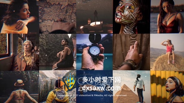 AE模板-马赛克排版照片视频墙Vlog动感时尚视频片头