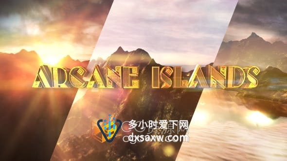 AE模板-三维神秘岛屿群岛自然阳光3D文字动画视频片头