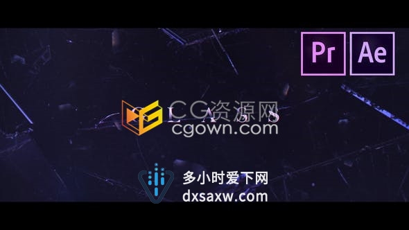 破碎玻璃标题动画过渡效果史诗深沉氛围戏剧性电影预告片-AE模板/PR预设