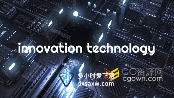 创新技术公司宣传视频片头互联网信息图HUD机器人CPU芯片AI科技-AE模板