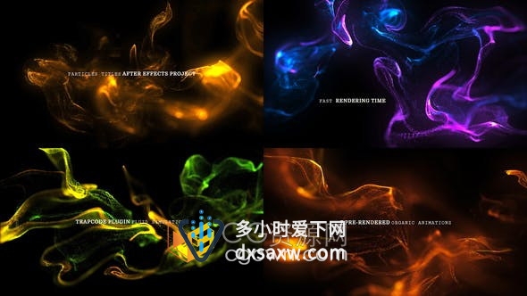 AE模板-4K分辨率流体粒子特效动画背景文字标题介绍宣传视频