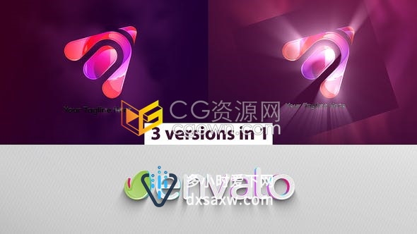 简单大气柔软线条描边logo轮廓动画几何形状艺术效果标志片头-AE模板