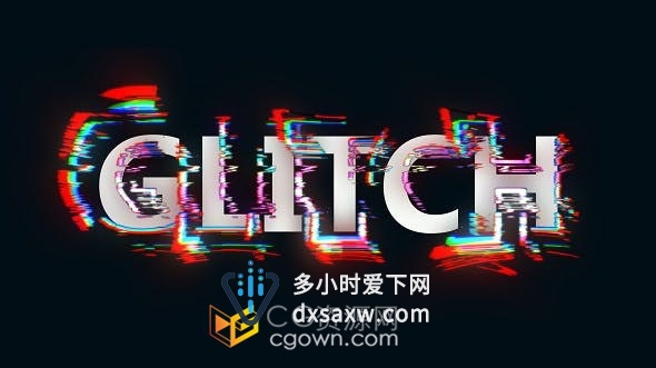 Glitch Alphabet故障特效动画字母与数字字体英文标题制作-AE模板