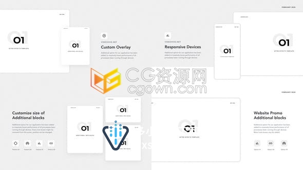AE模板网站/应用介绍适用于任何平台操作系统设计UI与UX展示动画视频