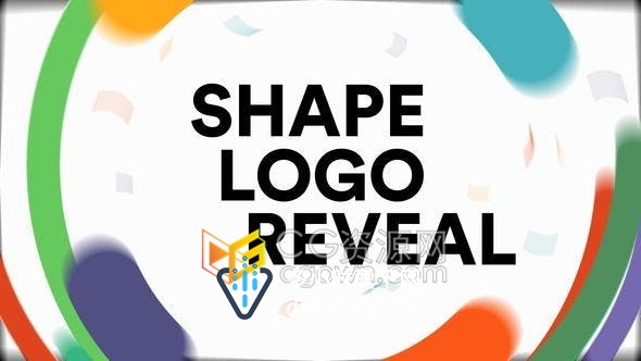 AE模板卡通几何形状线条制作亲子互动儿童教育培训机构品牌LOGO片头