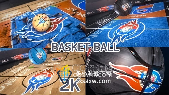 AE模板-Element 3D插件制作三维篮球竞技场场景动画视频片头