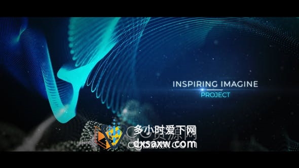 AE模板-想象粒子流动波浪线条场景视频介绍宣传文字标题