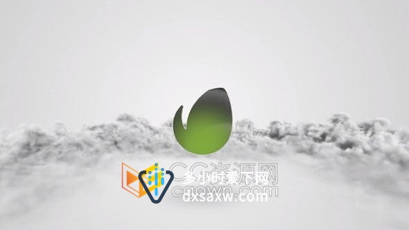 AE模板-标志降落撞击地面生成烟雾灰尘冲击波动画效果视频片头