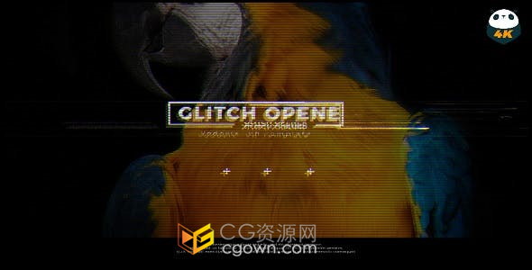 Glitch Opener 4K动感时尚毛刺故障特效画面介绍宣传片视频-AE模板