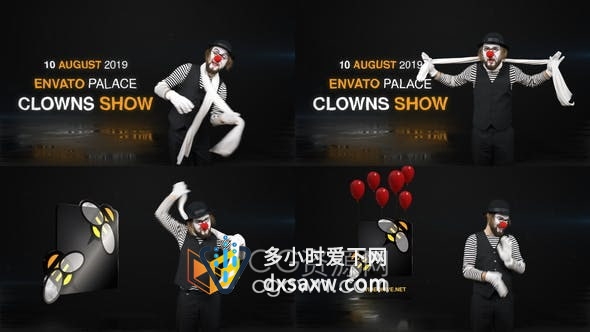 AE模板-小丑幽默表演马戏团演出活动宣传片头视频制作