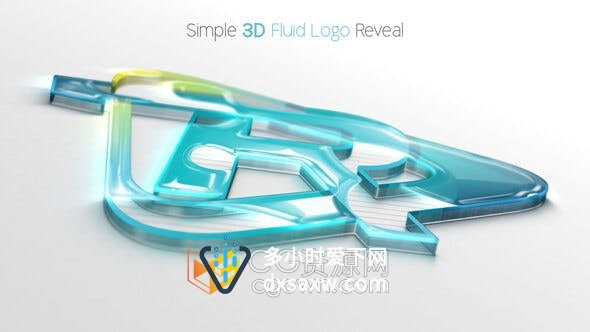 AE模板-3D流体透明水晶LOGO视频片头动画制作