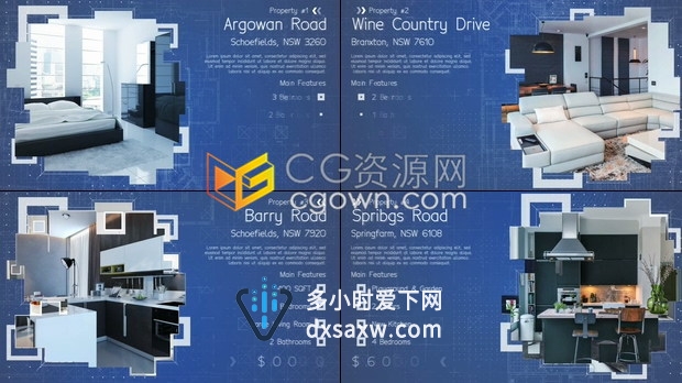 AE模板-房地产酒店住宅公寓家装宣传工业建筑蓝图商业推广展示