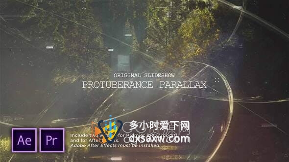 AE与PR模板-Protuberance Parallax Slideshow线条视差幻灯片宣传视频