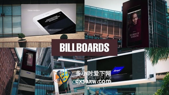 AE模板-户外广告牌宣传屏幕可以更改替换成你的视频或图片
