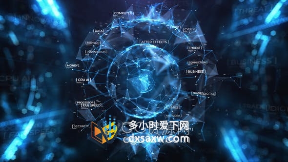 AE模板-网络数字虚拟现实纳米技术游戏科学未来大数据宣传视频片头